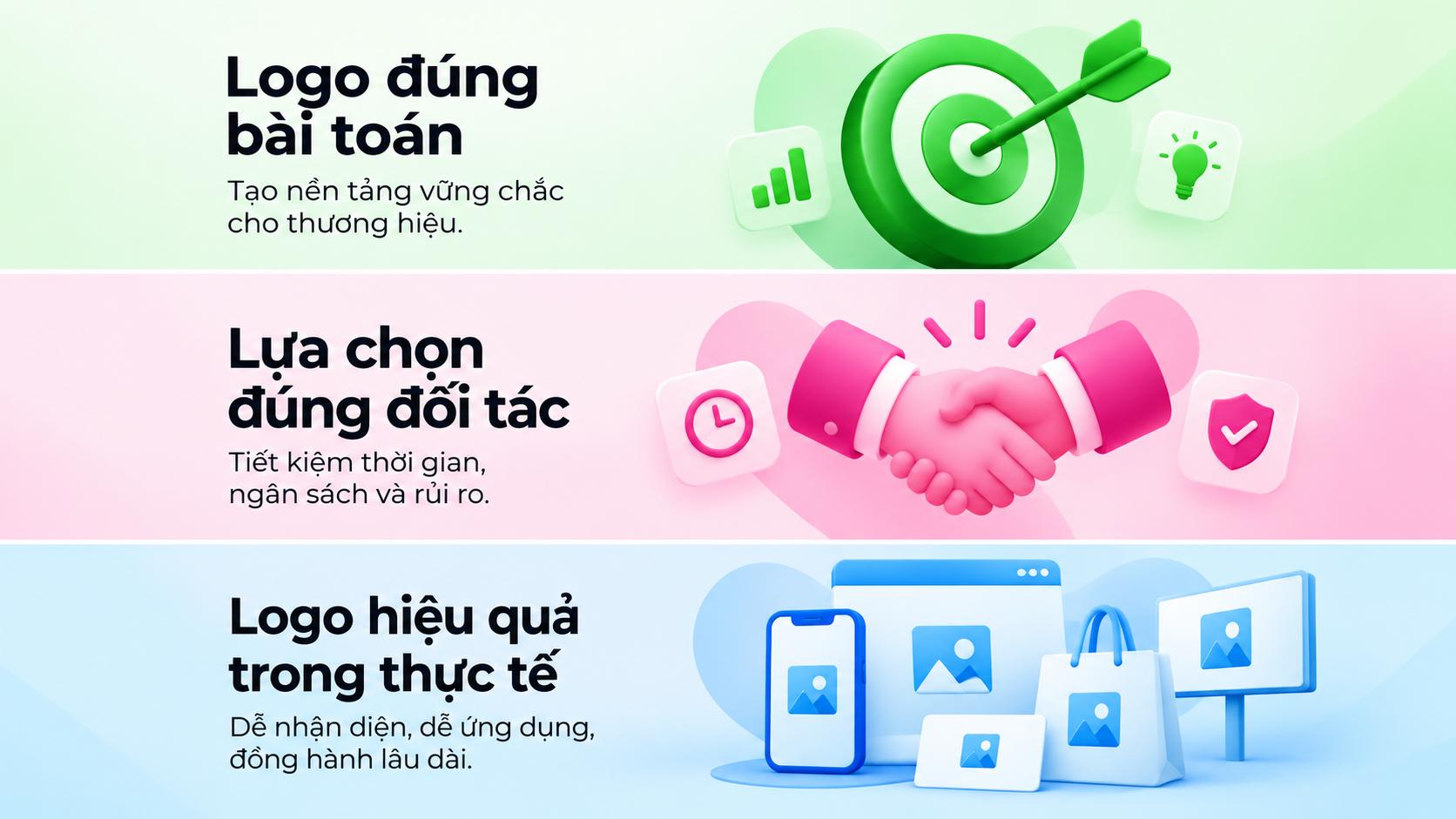 Logo chuyên nghiệp cần dễ ứng dụng trên nhiều điểm chạm thương hiệu